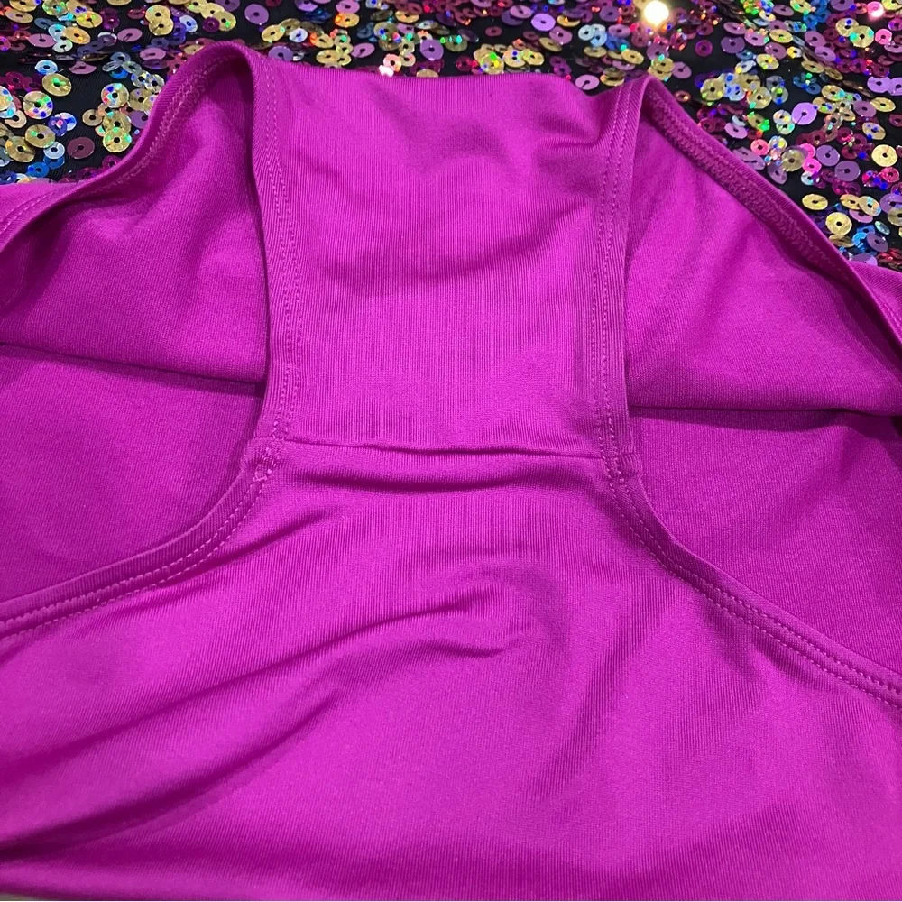 Weissman Gold and Purple Sequin Dance Bodysuit size SA Small Adult NEW - Picture 6 of 10